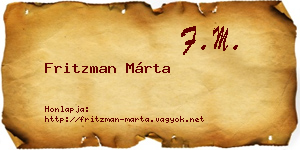 Fritzman Márta névjegykártya