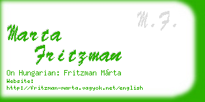 marta fritzman business card